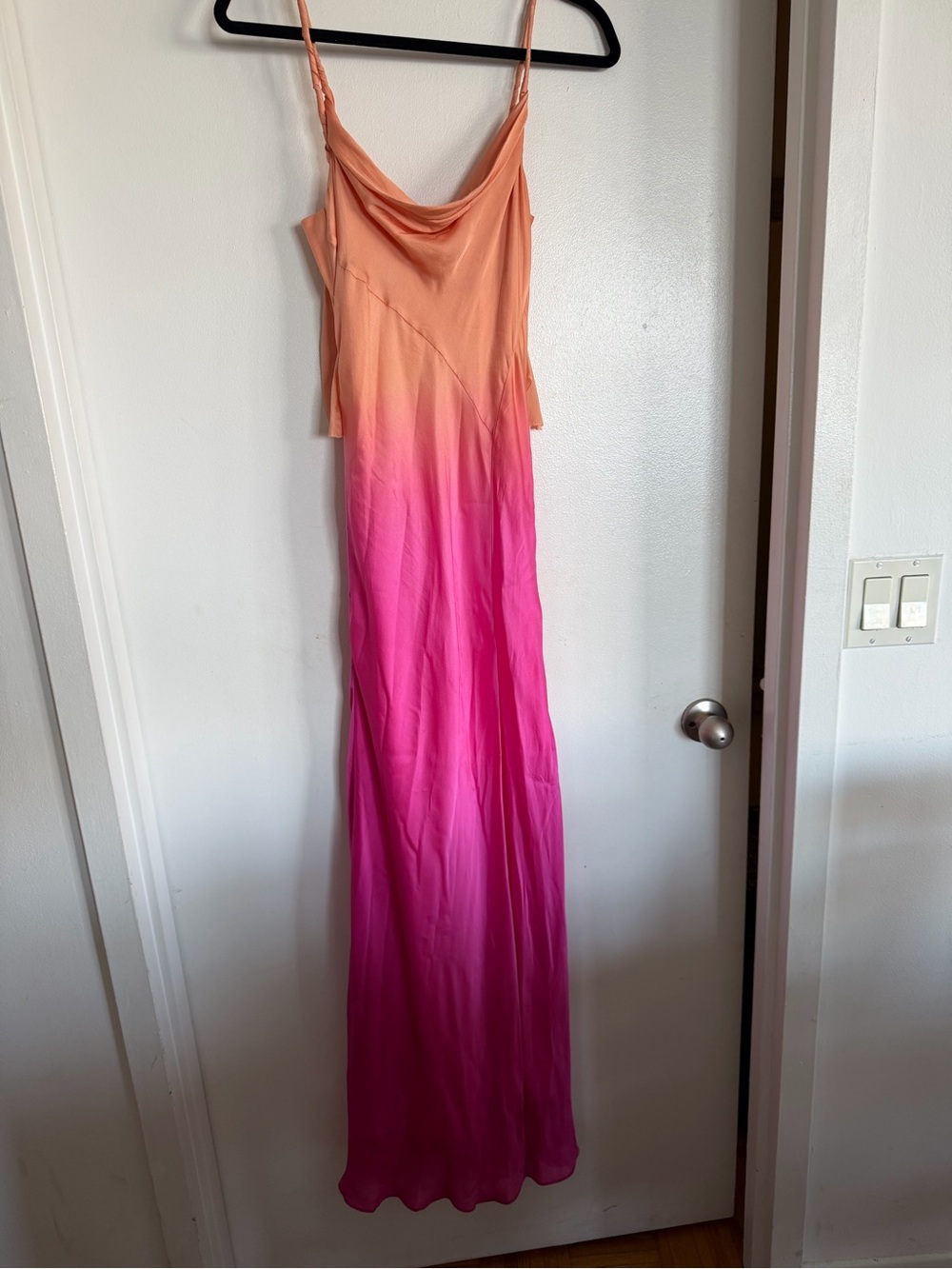 Loveshackfancy Nadine silk Ombre Pink to Peach Slip Maxi Dress - Picture 5 of 6